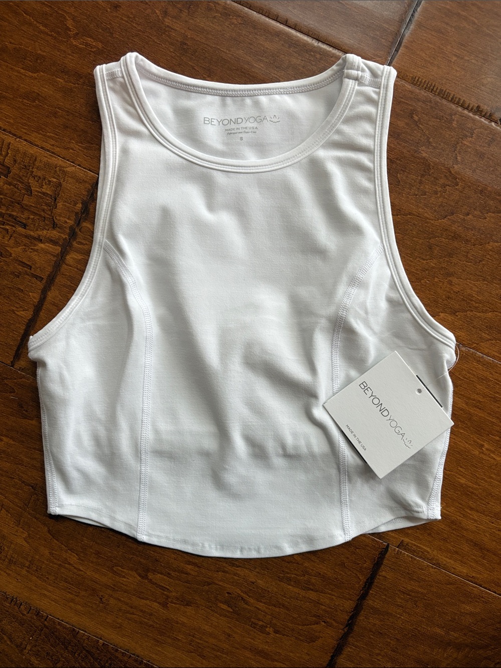 Beyond Yoga White Cropped Tank